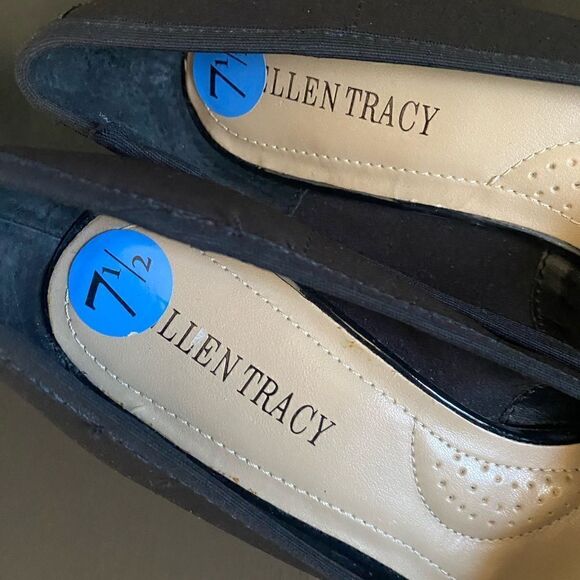 NEW Ellen Tracy Black Cap Toe Pointed Heels Pumps Womens Size 7.5 Stiletto - Picture 5 of 9